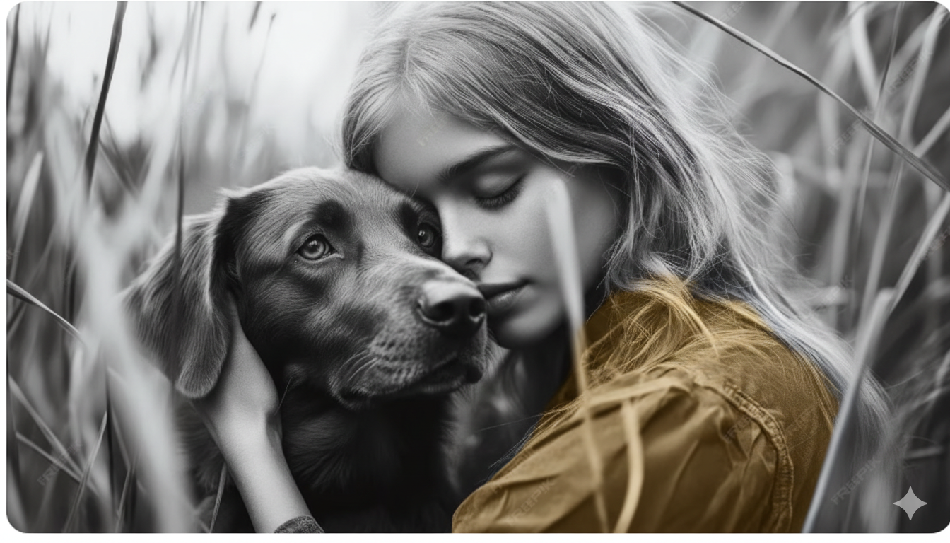 Statue de Marc Aurèle et silhouette de chien