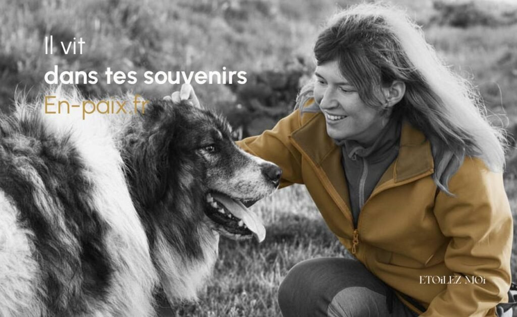 Chien et humain marchant de dos en montagne