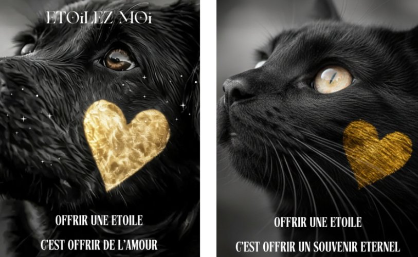 Couverture A4 du coffret de baptême d’étoile