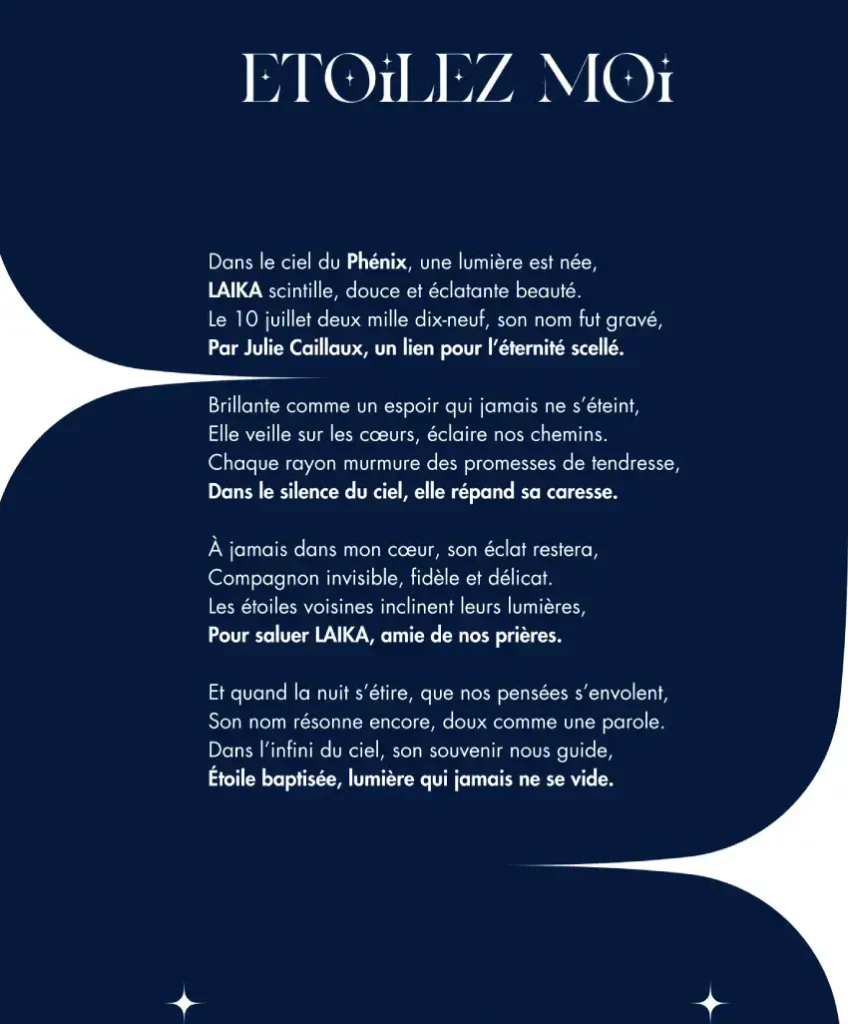 Poème personnalisé en hommage à un fidèle compagnon